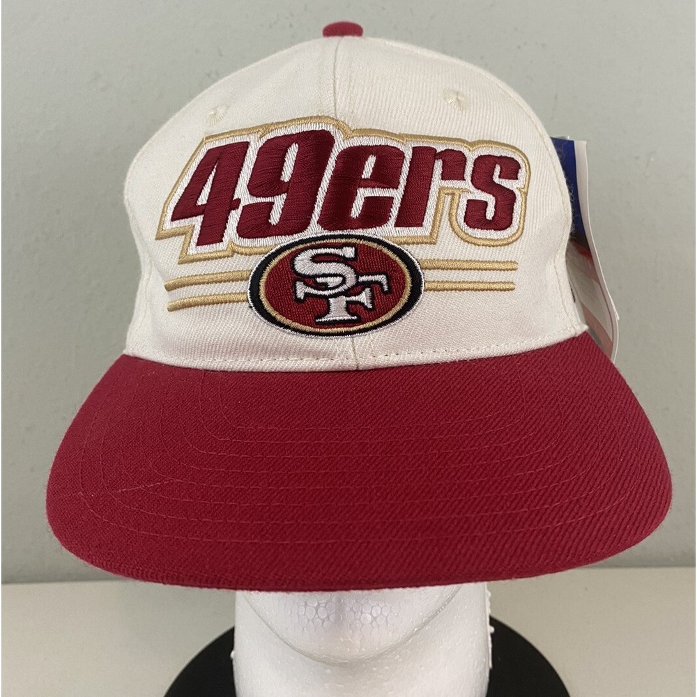 Vintage Reebok NFL San Francisco 49ers Snapback Hat White Red One Size Z01